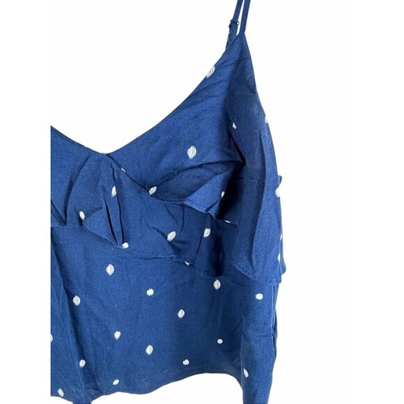 Cupcakes and Cashmere blue polka dot tank top- size m - Picture 3 of 6
